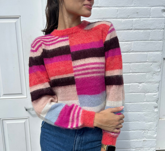 Color fashion block sweater