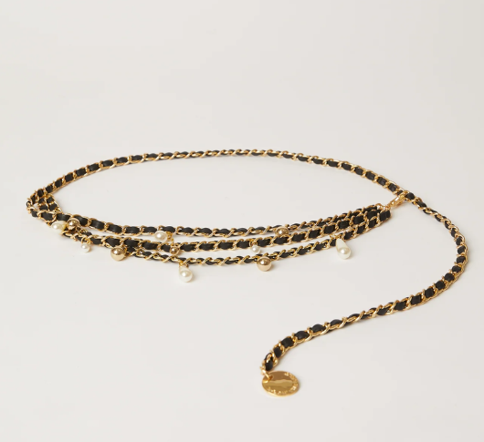 B-Low the Belt Black and Gold Chain Belt GISSEL MINI CHAIN BELT | B-low The Belt main image 4