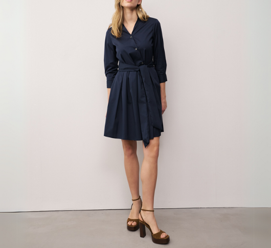 dark blue silk dress long 0039 Italy
