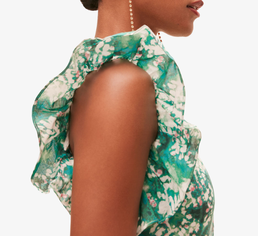 Suncoo Paris One Shoulder Green Floral Dress MED Suncoo Paris One Shoulder Green Floral Dress MED