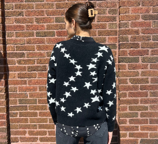 Rails - Kana Star Chain Long Sleeve Mock Neck Sweater in Black and