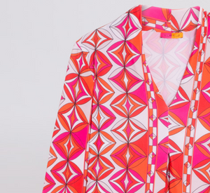 Vilagallo - Noam Geometric Knit Print Dress in Pink