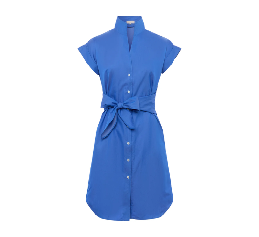 SARAH ALEXANDRA - Cap Sleeve Collared Dress in Blue Lagoon  Sophia Lustig