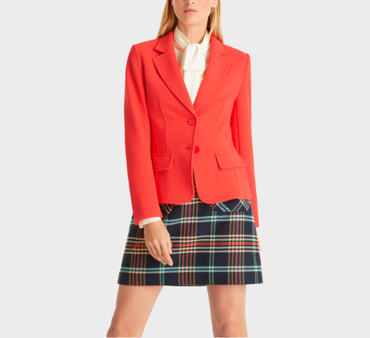 Marc Cain - Graphic Booster Tailoring-Fit Blazer in Bright Tomato