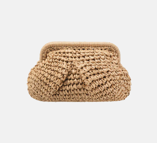 Luisa Cerano - Braided Raffia Clutch in Brown – Sophia Lustig