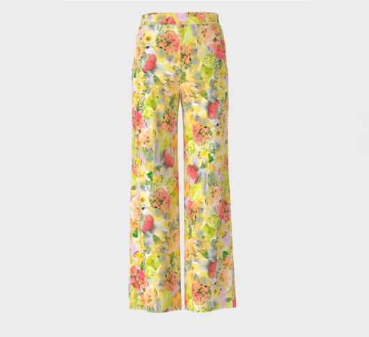 Marc Cain - Wedi Floral Pants in Pale Lemon
