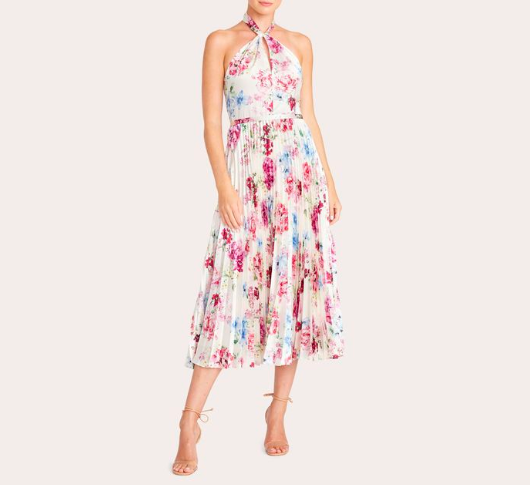 Ml monique lhuillier sales floral overlay dress