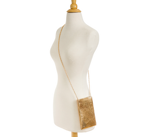 Whiting & Davis - Mesh Crossbody Pouch in Gold