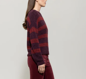 Luisa Cerano – Striped Sweater in Red and Burgundy