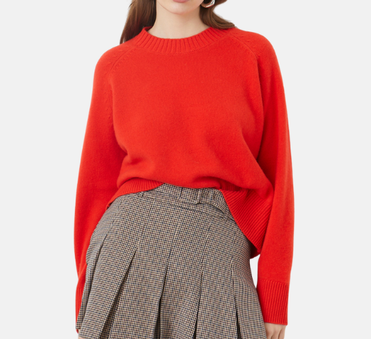 SUNCOO – Wool Crewneck Sweater in Rouge