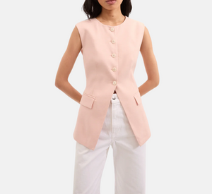 Veronica Beard - Lois Linen Vest in Pink Shell