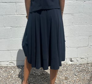 Porto - Ellis Pull-on Midi Skirt in Shadow