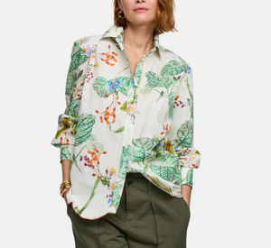Hinson Wu - Long Sleeve Botanical Floral Blouse in Multicolor