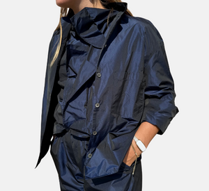 Peter O. Mahler - Iridescent Crash Shirt Jacket in Navy