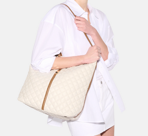 MZ Wallace - Large Astor Hobo Bag in Sandshell