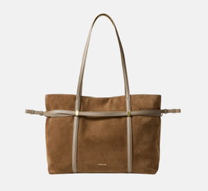 Veronica Beard - Suede Lasso Belted Tote Bag in Bark