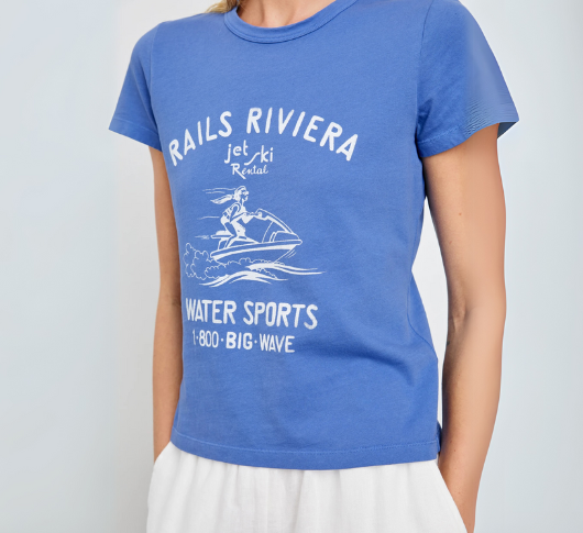 RAILS - Fitted Crew T-Shirt in Rails Riviera