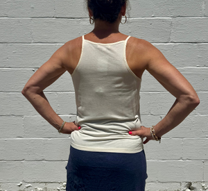 SITA MURT - Bamboo and Linen Tank Top in Cream