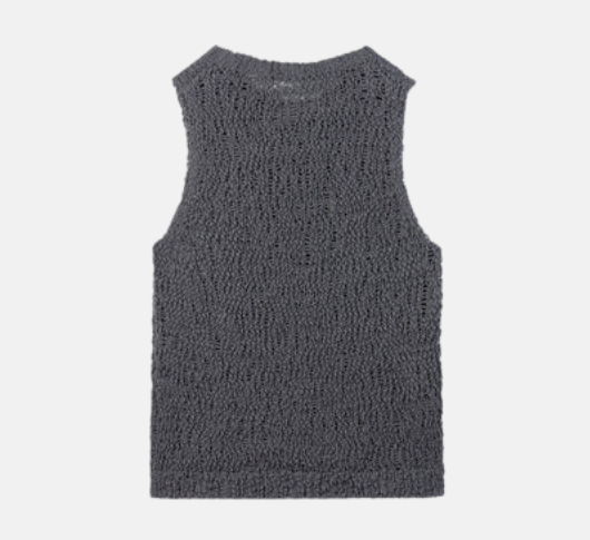 Luisa Cerano - Bouclé Knit Sleeveless Top in Cool Grey