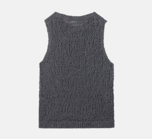 Luisa Cerano - Bouclé Knit Sleeveless Top in Cool Grey