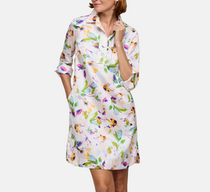 Hinson Wu - Aileen 3/4 Sleeve Floral Dress in Pink Multi