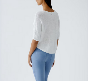 OUI - Knitted Pullover Top in Optic White