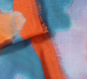 Luisa Cerano - Floral Print Scarf in Teal Multi