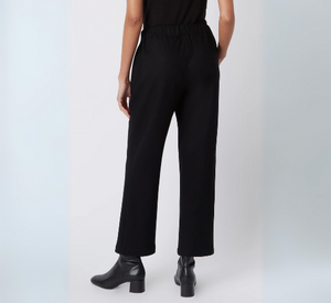 Kal Rieman - Brit Felted Jersey Angle Seam Crop Pant in Black