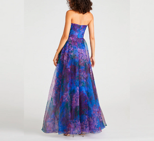 Theia - Dorian Strapless Gown in Twilight