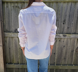 FRANK & EILEEN - Eileen Polka Dot Button Down in Pink