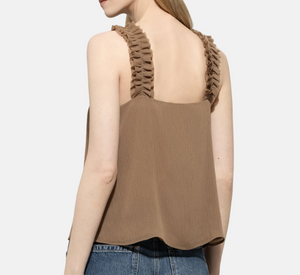 Luisa Cerano - Ruffled Cami in Camel