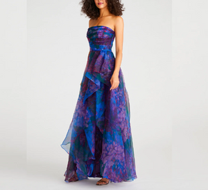 Theia - Dorian Strapless Gown in Twilight