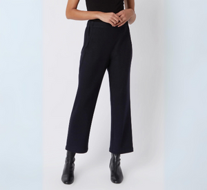 Kal Rieman - Brit Felted Jersey Angle Seam Crop Pant in Black