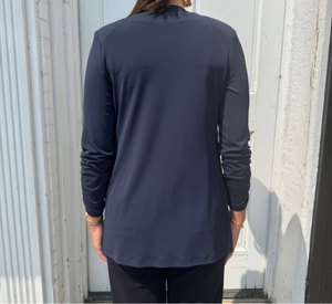 IRIS SETLAKWE - Knit Jacket with Ruched Sleeves in Navy