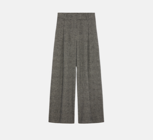 Suncoo - Jeffrey Houndstooth Wide Leg Pant in Black and White