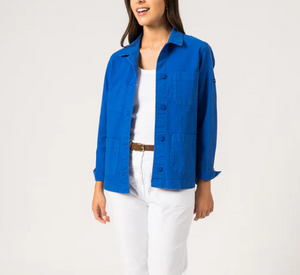 Saint James - Workwear Jacket with Patch Pockets in Royal Blue