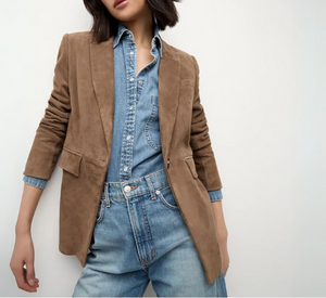 Veronica Beard - Duane Suede Dickey Jacket in Bark