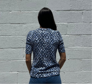 E.L.I. - Mosaic Patterned Top in Blues