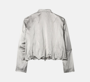 Luisa Cerano - Satin Blouson Jacket in Grey