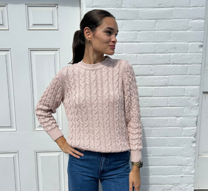 Skovhuus - Cotton Cable Knit Sweater in Pink