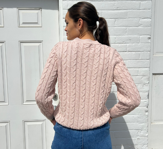 Skovhuus - Cotton Cable Knit Sweater in Pink