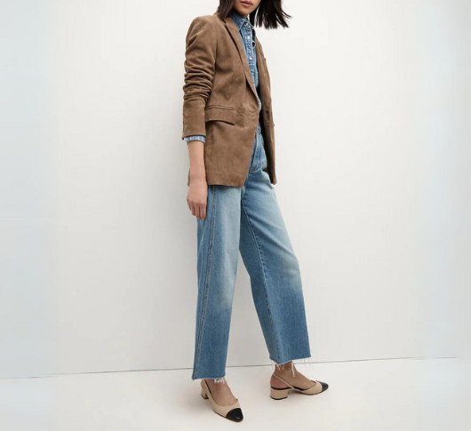 Veronica Beard - Duane Suede Dickey Jacket in Bark