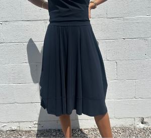 Porto - Ellis Pull-on Midi Skirt in Shadow