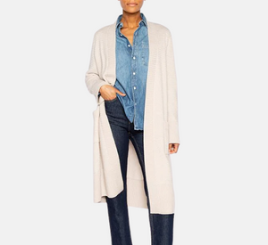 Kinross Cashmere – Duster Cardigan in Oat