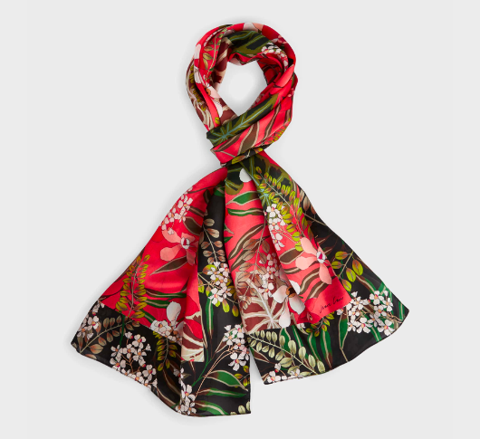 
            
                Load image into Gallery viewer, Marc Cain - Printed Silk Scarf in Night Train
            
        