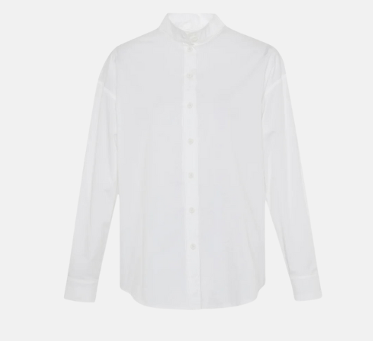 Theo - Echo Band Collar Button Down in White