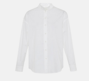 Theo - Echo Band Collar Button Down in White