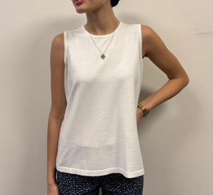 J'Envie - Knit Sleeveless Top in White