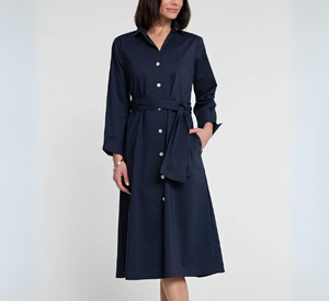 Hinson Wu - Tamron Long Sleeve Cotton Dress in Navy