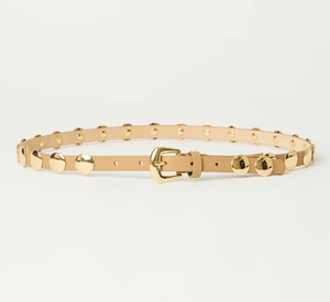 B-Low The Belt - Ames Leather Stud Disc Belt in Vachetta Gold